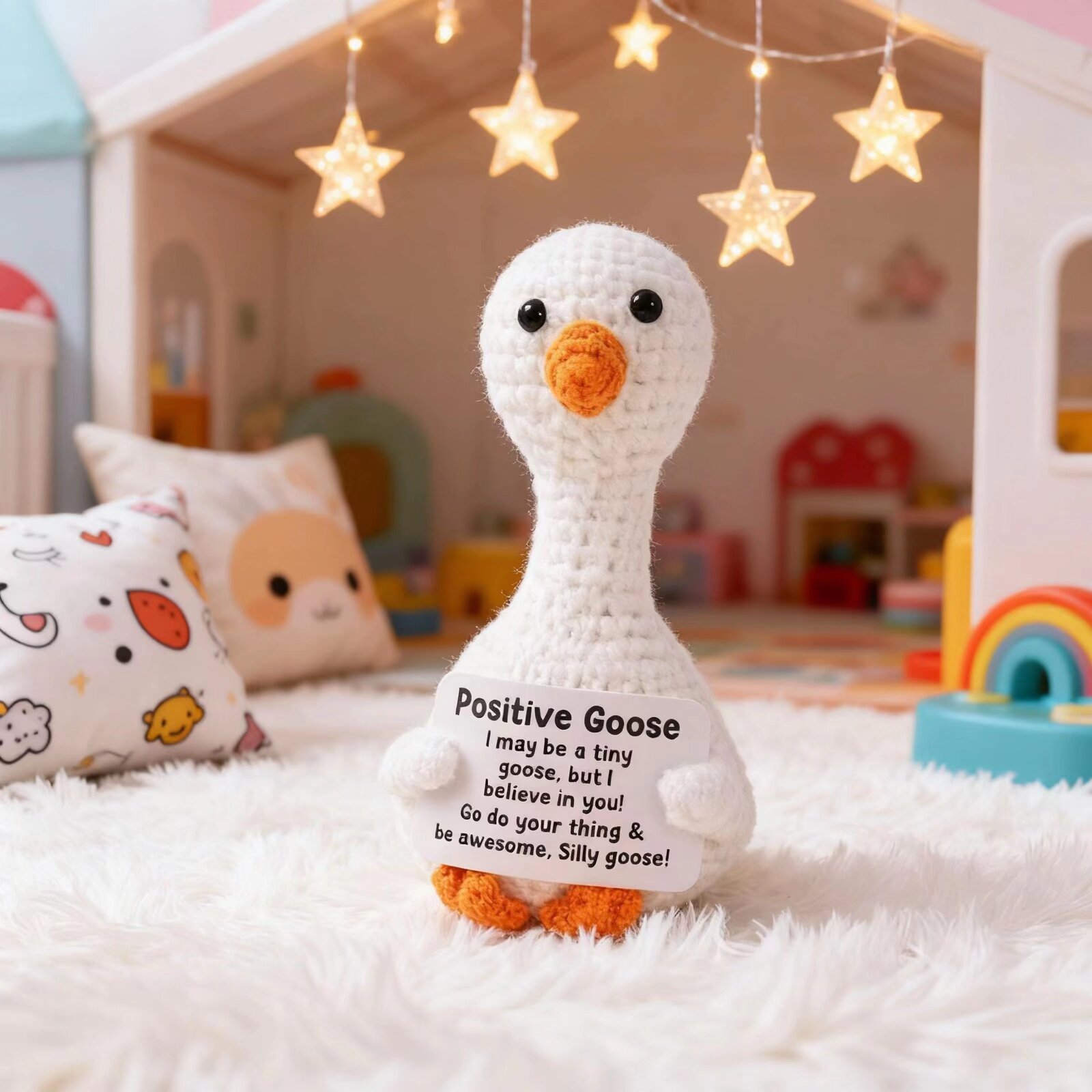 Home Textiles Trends - ตุ๊กตาห่านถักโครเชต์แฮนด์เมด ของตกแต่งบ้านน่ารัก สไตล์อามิกุรุมิ งานถักนิตติ้ง ของประดับตกแต่งห้องนั่งเล่นสุดฮิต ของขวัญสำหรับคนรักงานฝีมือ