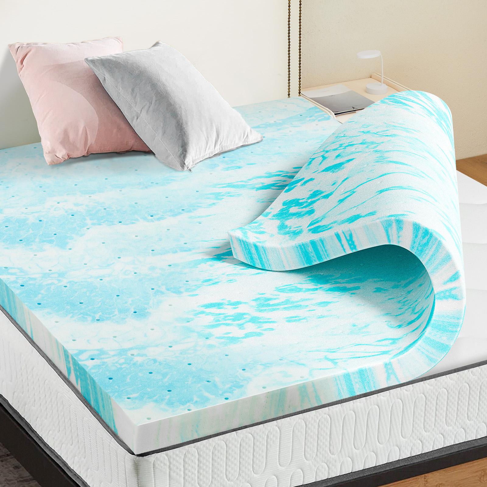 Memory Foam Topper - แผ่นรองนอนเมมโมรี่โฟมผสมเจลเย็น ระบายอากาศได้ดี ช่วยลดแรงกดทับ นอนหลับสบาย ป้องกันที่นอน พร้อมเบาะรองนั่ง