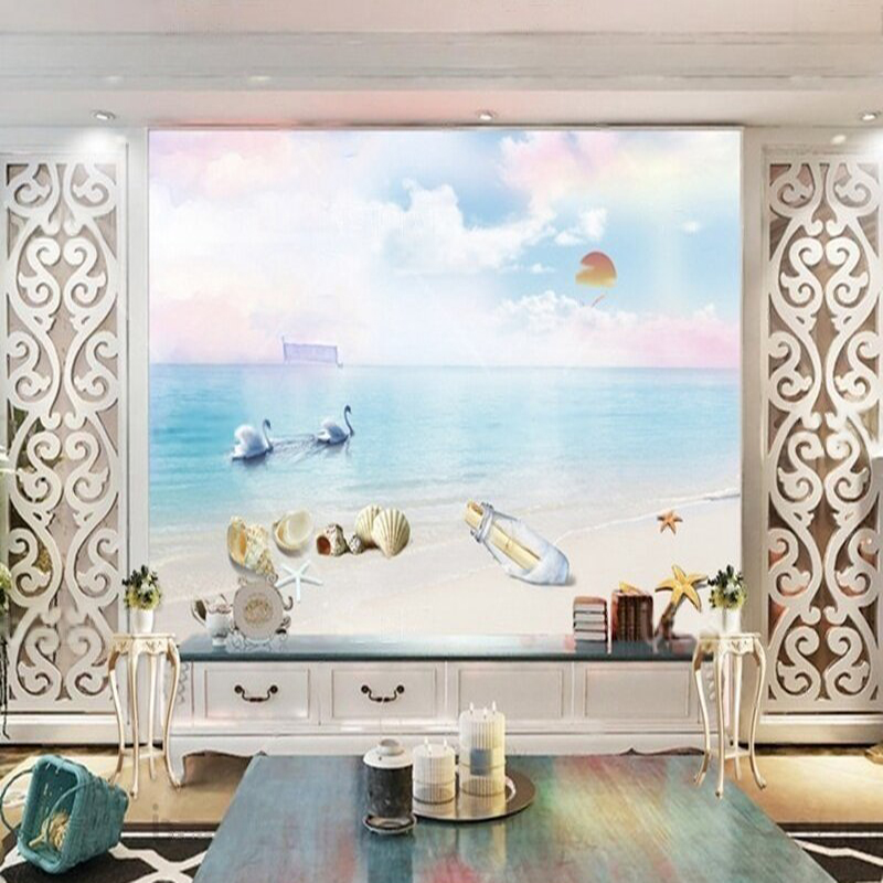 Sunrise Home Textiles & Apparel - เปลือกหอยชายหาด ปลาดาว พระอาทิตย์ขึ้น ห้องนั่งเล่น ทีวี ของตกแต่งบ้านหรูหรา
