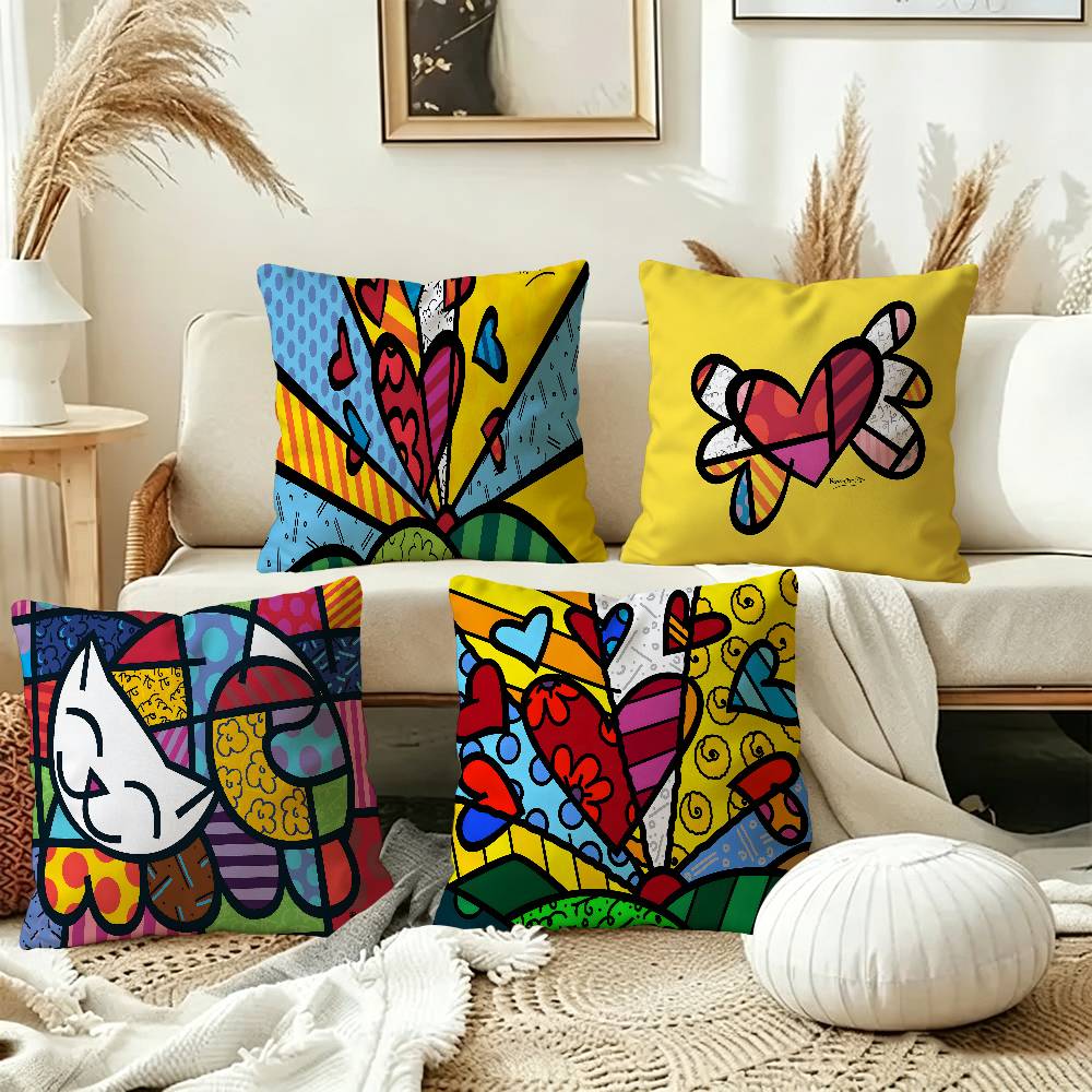Home Art Textiles - ปลอกหมอนอิง Britto Art ปลอกหมอนโซฟา ของตกแต่งบ้าน ของขวัญสำหรับเด็ก