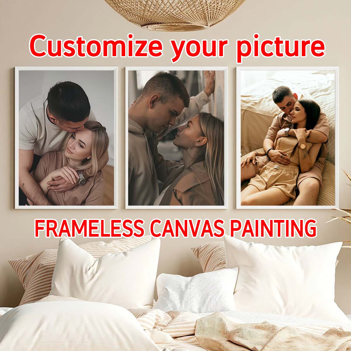 Home Textiles Usa - ภาพวาดสีน้ำมันแบบสามชิ้น - กรอบรูปไม้แบบกำหนดเอง 2 มิติ หรือโปสเตอร์ผ้าใบแบบไม่มีกรอบ