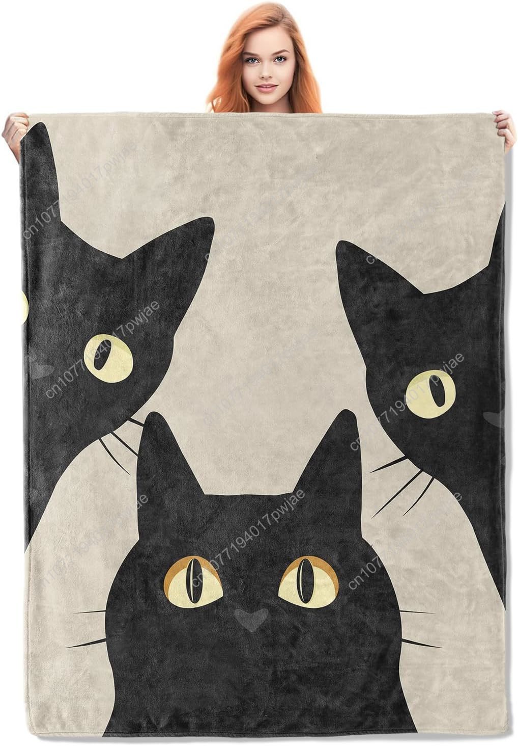 Home Textiles Blanket - ผ้าห่มลายแมวตลกๆ ของขวัญสำหรับผู้หญิงและเด็กผู้หญิง ผ้าห่มนุ่ม อุ่น น้ำหนักเบา สบาย