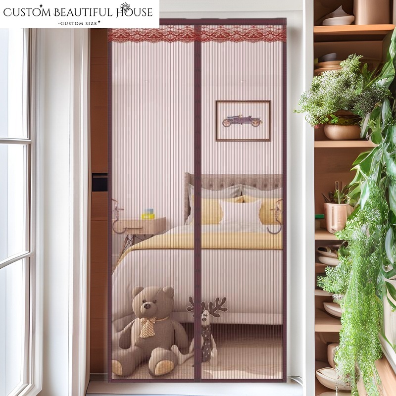 Home Textiles Luxury Curtains - บ้านสิ่งทอหรูหรา Retro ม่านประตูยุงเพชรเส้นด้ายผ้าม่านสําหรับห้องนั่งเล่นห้องนอนขนาดที่กําหนดเอง