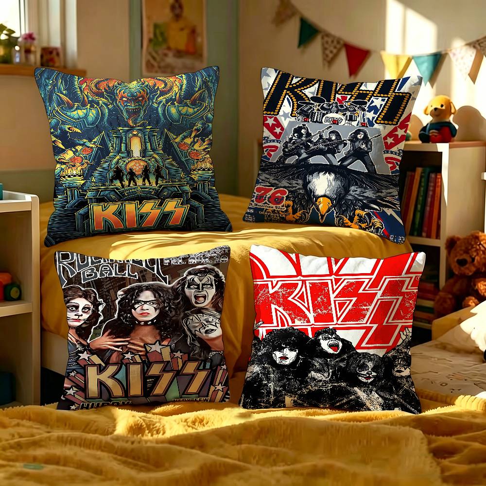 Hot Home Of Textiles - ปลอกหมอนลายวงร็อค Kiss ของขวัญสุดฮิต ปลอกหมอนอิงตกแต่งห้องนอน โซฟา เก้าอี้