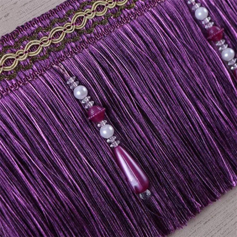 Home Textiles Luxury Curtains - หรูหราประณีตลูกปัดTrim Fringe Braidตัดงานแต่งงานเบาะผ้าริบบิ้น