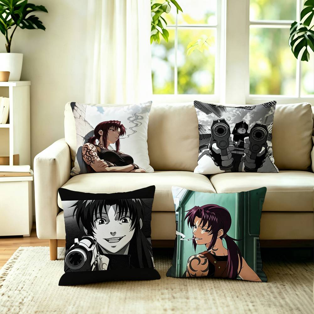 Hot Home Of Textiles - อะนิเมะสุดฮอต บี-แบล็คลากูน ปลอกหมอนพิมพ์ลายสองด้าน ปลอกหมอนข้างเตียง ปลอกหมอนโซฟา