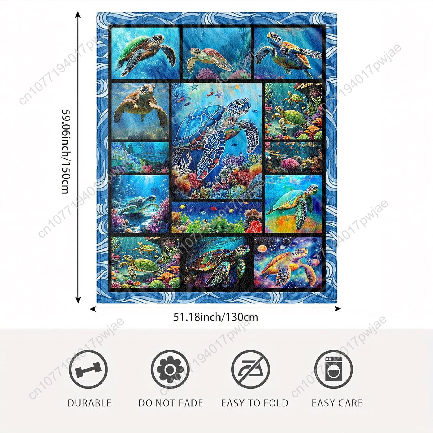 ผ้าห่มลายเต่าทะเล ผ้าฟลานเนล น - Home Textiles Blanket บทวิจารณ์และราคา