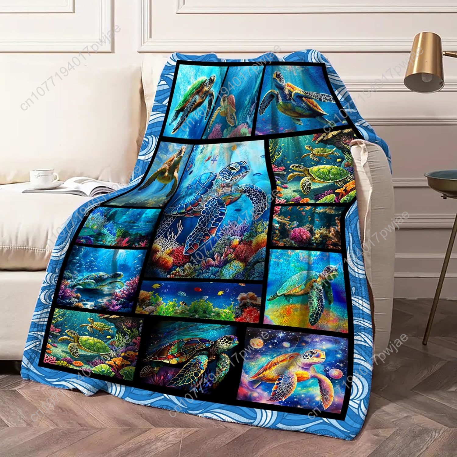 ผ้าห่มลายเต่าทะเล ผ้าฟลานเนล น - Home Textiles Blanket บทวิจารณ์และราคา