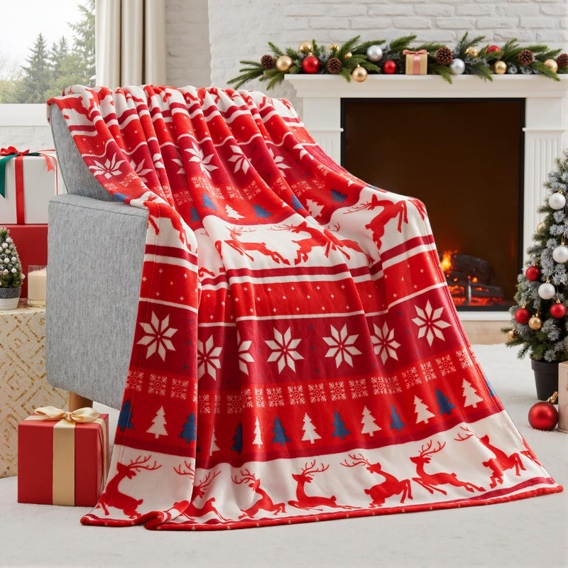ผ้าห่มขนแกะพิมพ์ลายคริสต์มาส น - Quality Home Textiles บทวิจารณ์และราคา