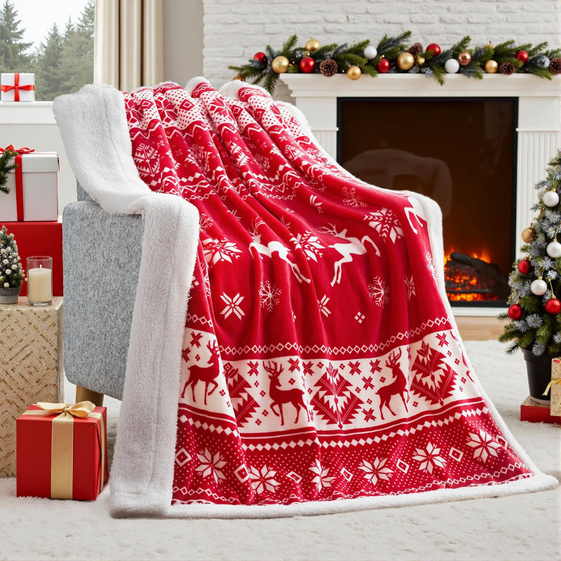 ผ้าห่มขนแกะพิมพ์ลายคริสต์มาส น - Quality Home Textiles บทวิจารณ์และราคา