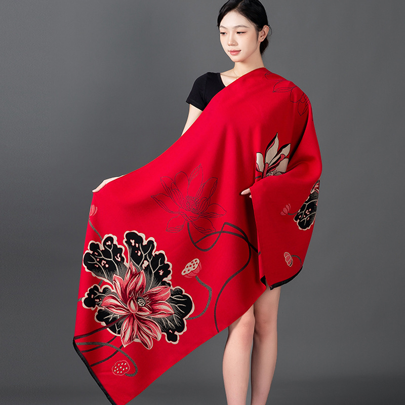 ผู้หญิงฤดูหนาวผ้าคลุมไหล่ผ้าพั - Home Textiles Blanket บทวิจารณ์และราคา