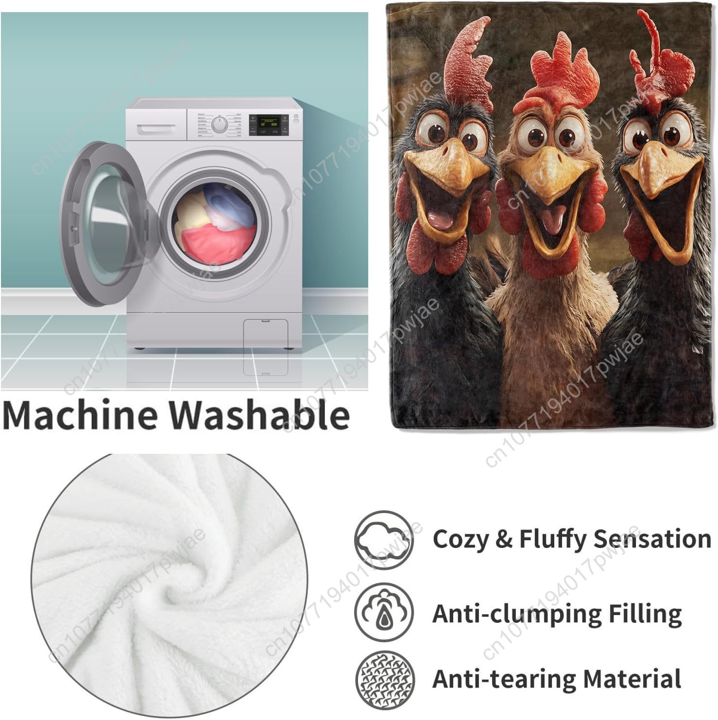 ของขวัญผ้าห่มไก่สำหรับผู้หญิง  - Home Textiles Blanket บทวิจารณ์และราคา