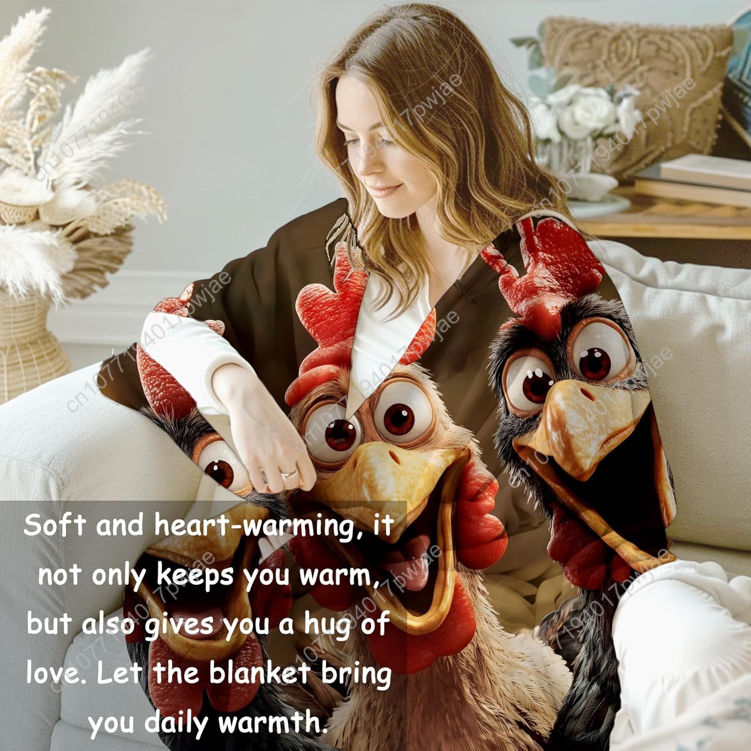 ของขวัญผ้าห่มไก่สำหรับผู้หญิง  - Home Textiles Blanket บทวิจารณ์และราคา
