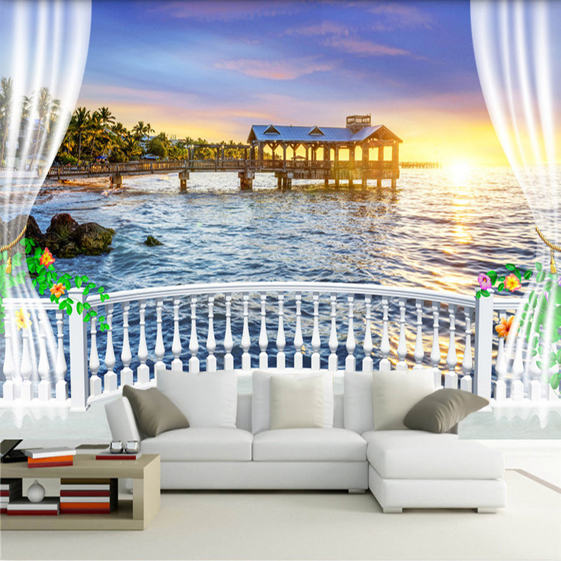 วอลเปเปอร์ภาพถ่ายแบบกำหนดเอง 3 - Sunrise Home Textiles & Apparel บทวิจารณ์และราคา