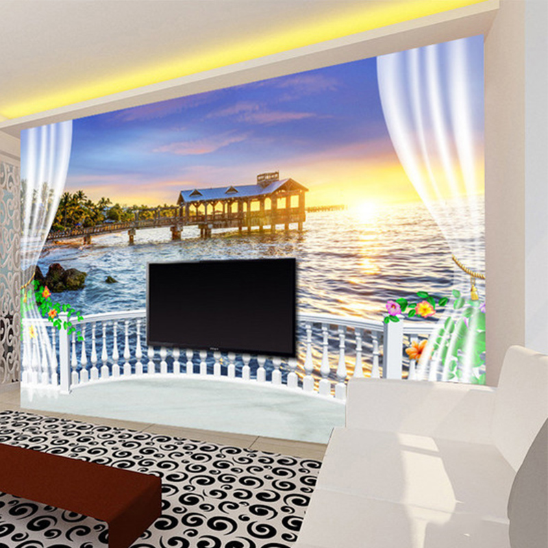 วอลเปเปอร์ภาพถ่ายแบบกำหนดเอง 3 - Sunrise Home Textiles & Apparel บทวิจารณ์และราคา
