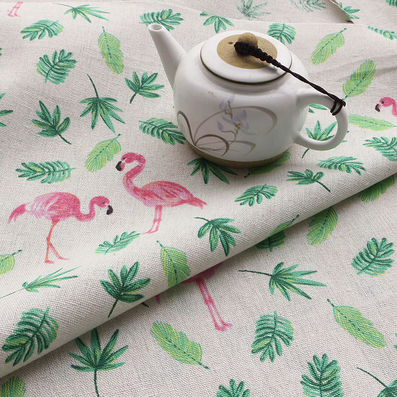 Flamingo พิมพ์ผ้าฝ้ายผ้าลินินผ - Hot Home Of Textiles บทวิจารณ์และราคา