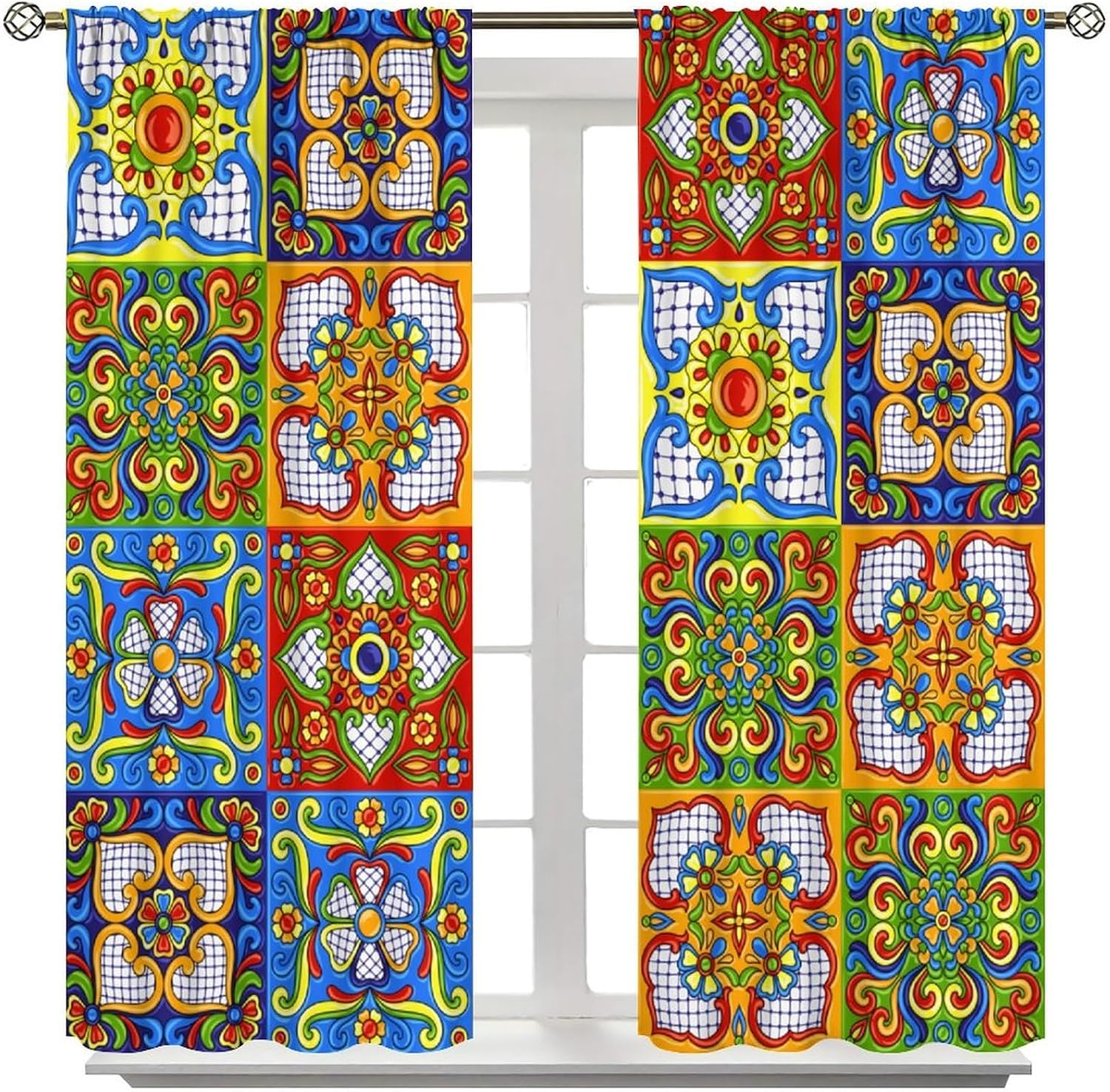 ม่านหน้าต่างลายกระเบื้องโมร็อก - Home Textiles Luxury Curtains บทวิจารณ์และราคา