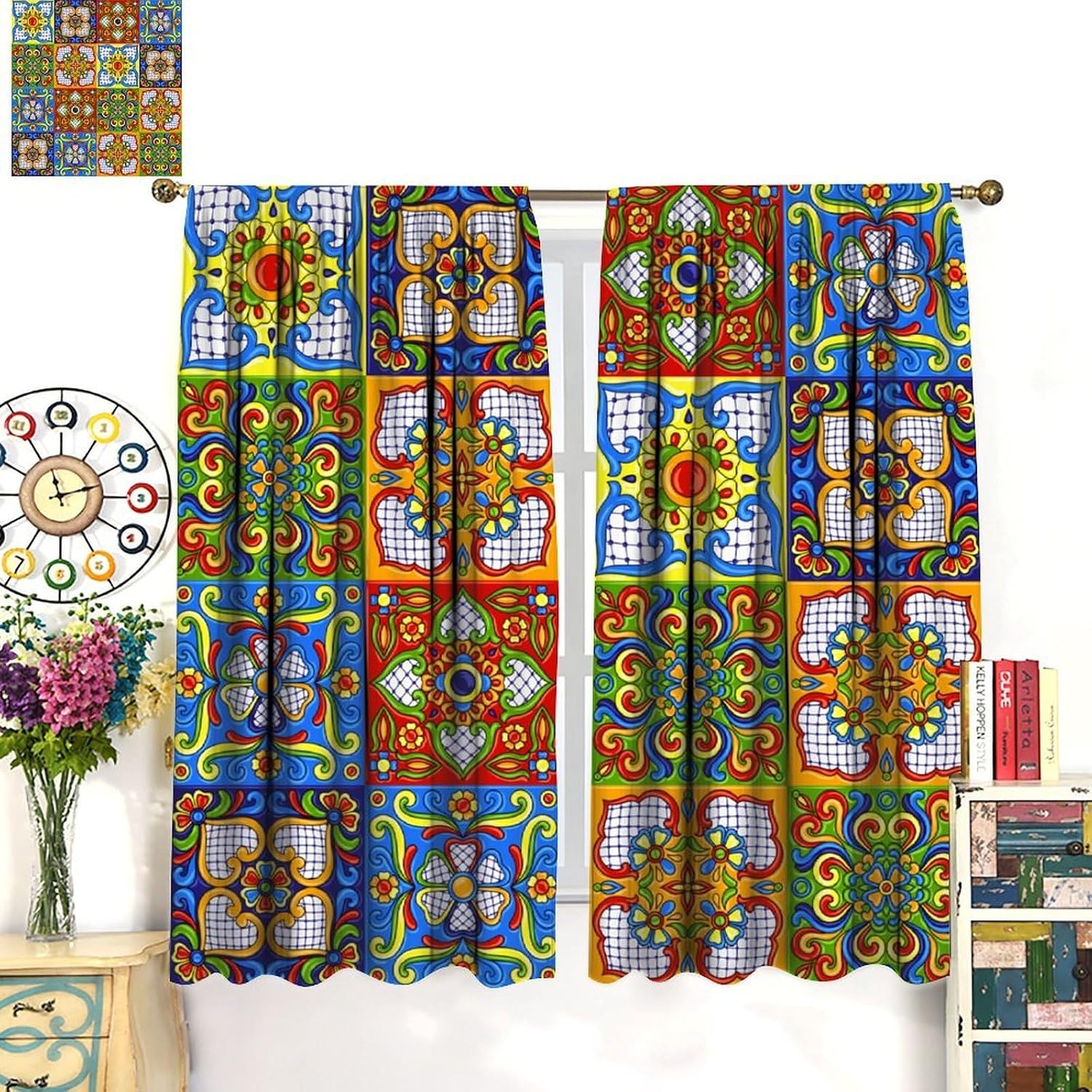 ม่านหน้าต่างลายกระเบื้องโมร็อก - Home Textiles Luxury Curtains บทวิจารณ์และราคา