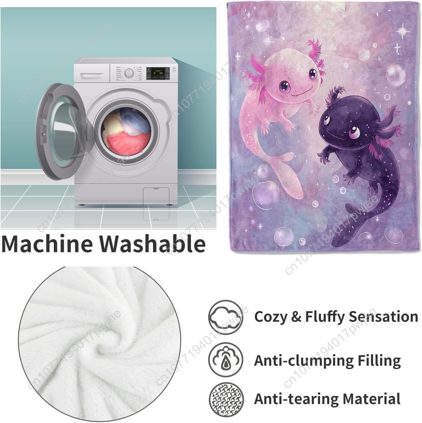 ผ้าห่มอ็อกโซโลตล์ น่ารัก ผ้าห่ - Home Textiles Blanket บทวิจารณ์และราคา