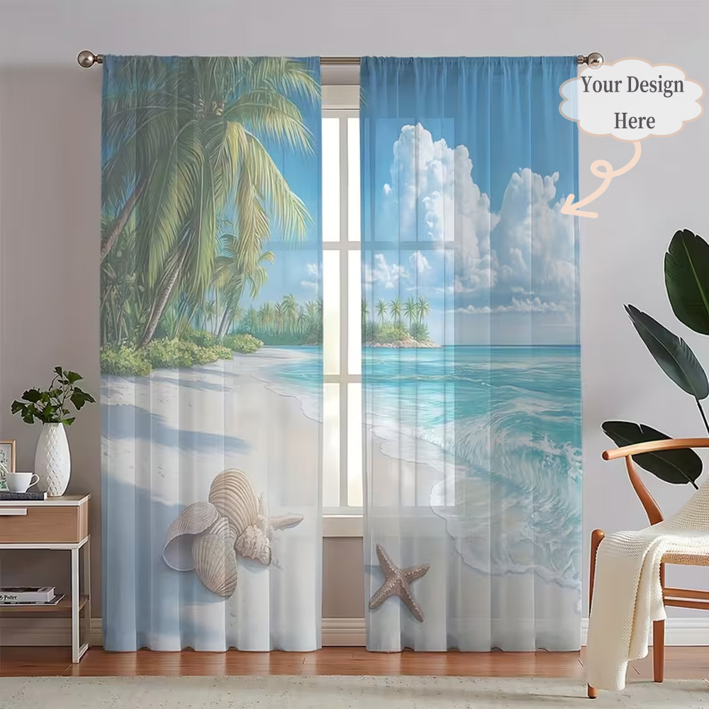 ผ้าม่านโปร่งแสงแบบแบน 2 มิติ 2 - Home Textiles Usa บทวิจารณ์และราคา