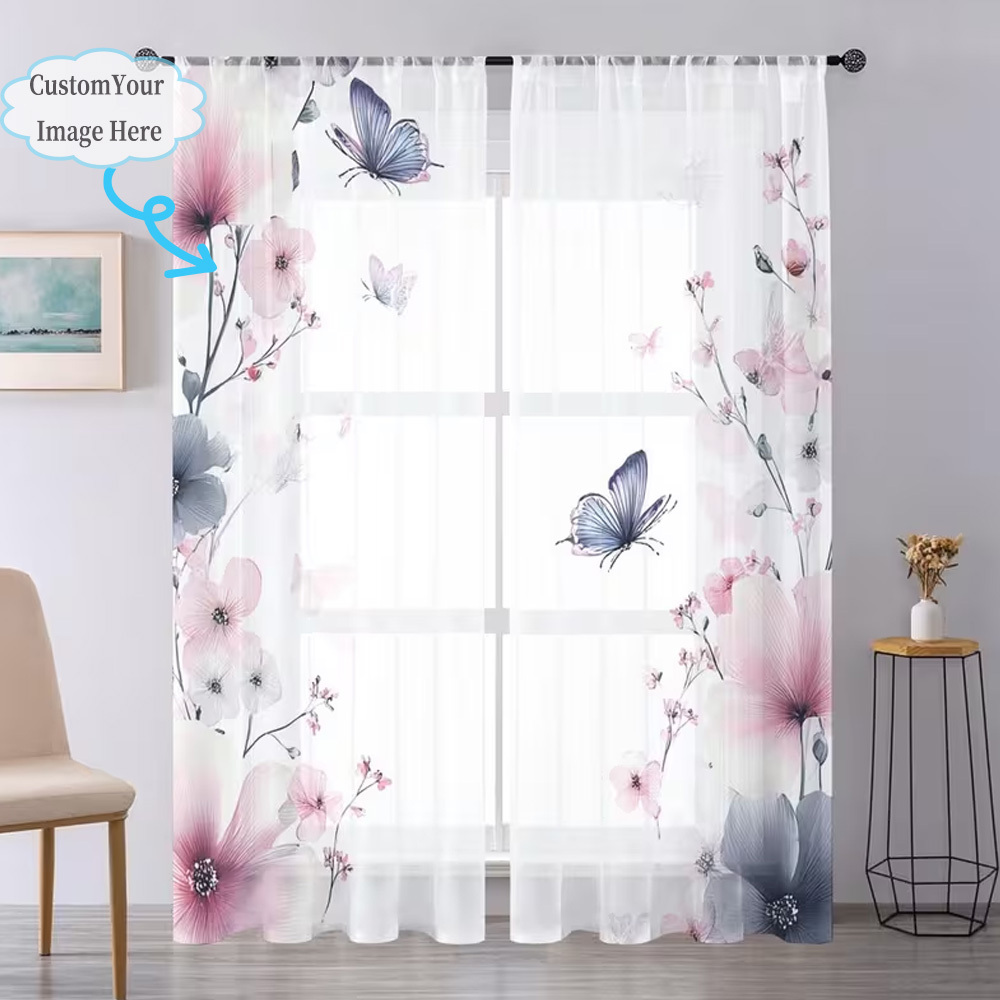 ผ้าม่านโปร่งแสงแบบแบน 2 มิติ 2 - Home Textiles Usa บทวิจารณ์และราคา