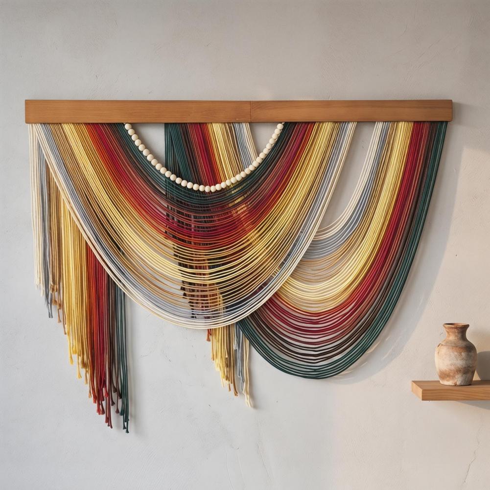 พรมแขวนผนังทำมือพร้อมพู่ห้อยตก - Home Art Textiles บทวิจารณ์และราคา