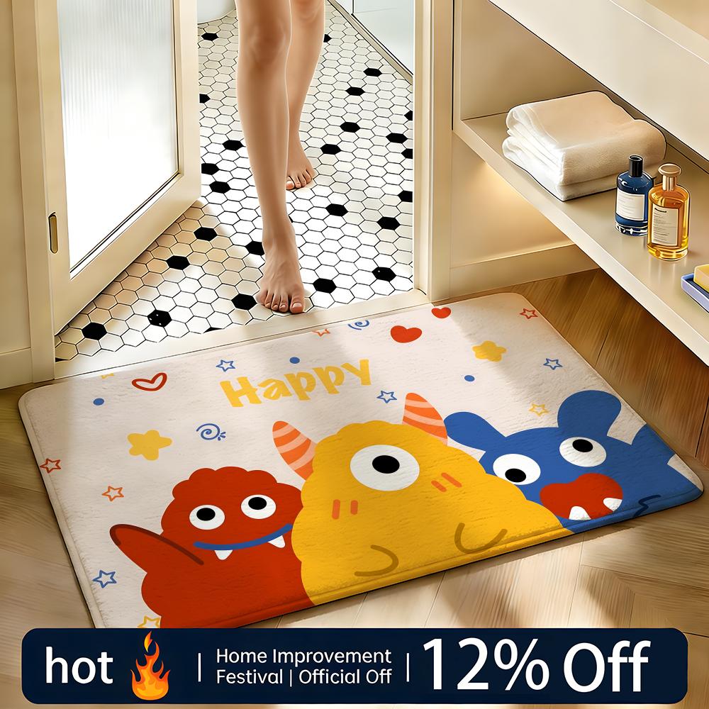 พรมกันลื่นแบบนุ่มดูดซับได้ ลาย - Home Art Textiles บทวิจารณ์และราคา