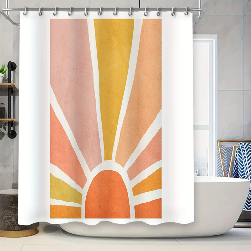 ม่านอาบน้ำลายพระอาทิตย์ขึ้น สไ - Sunrise Home Textiles & Apparel บทวิจารณ์และราคา