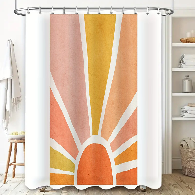 ม่านอาบน้ำลายพระอาทิตย์ขึ้น สไ - Sunrise Home Textiles & Apparel บทวิจารณ์และราคา