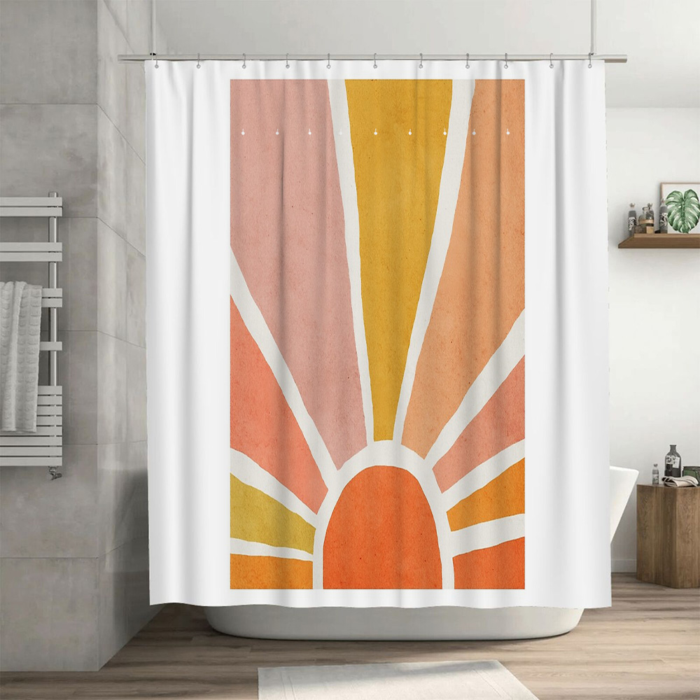 ม่านอาบน้ำลายพระอาทิตย์ขึ้น สไ - Sunrise Home Textiles & Apparel บทวิจารณ์และราคา