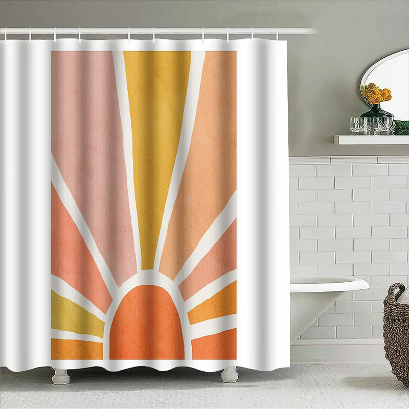 ม่านอาบน้ำลายพระอาทิตย์ขึ้น สไ - Sunrise Home Textiles & Apparel บทวิจารณ์และราคา
