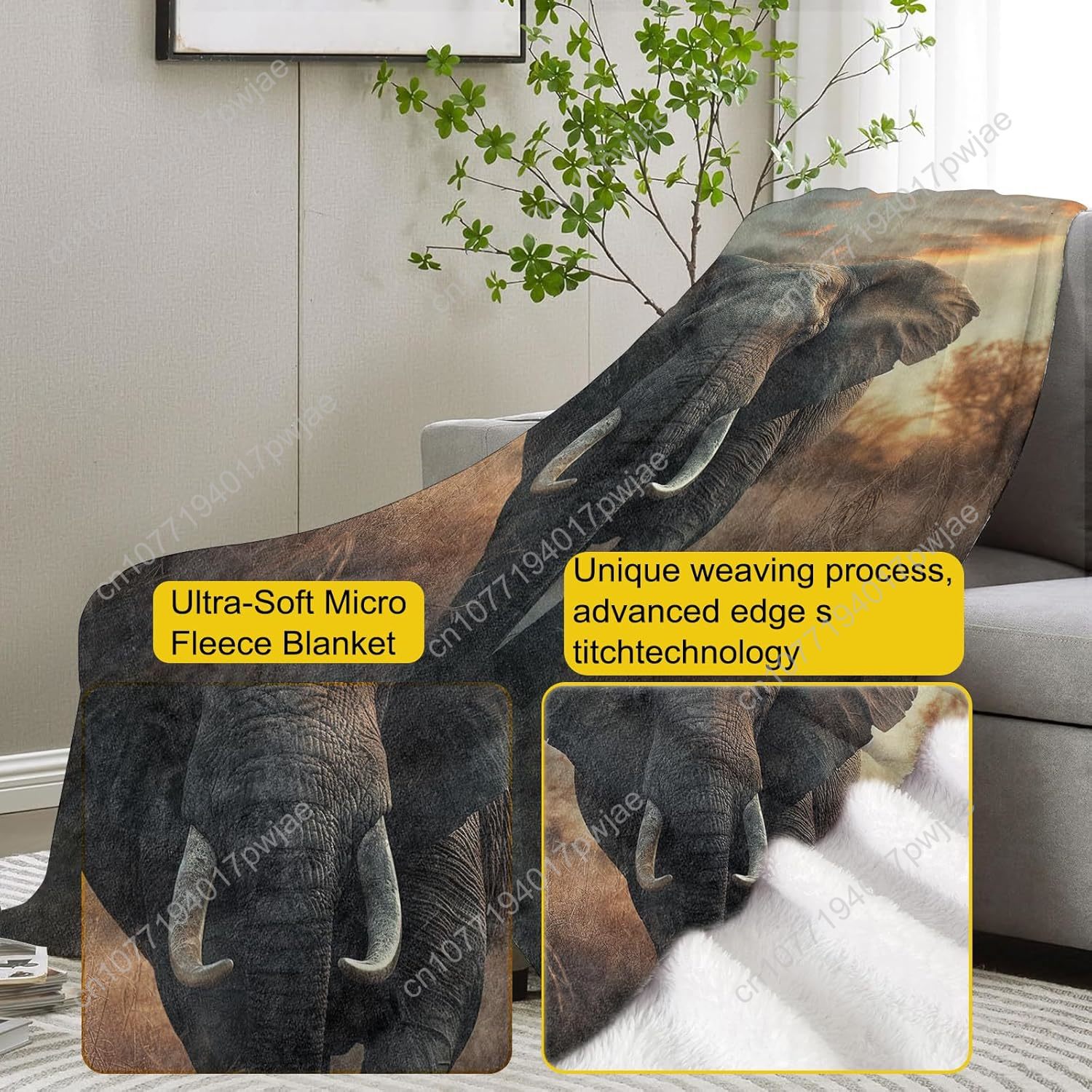 ผ้าห่มขนช้าง ลายธรรมชาติสมจริง - Home Textiles Blanket บทวิจารณ์และราคา
