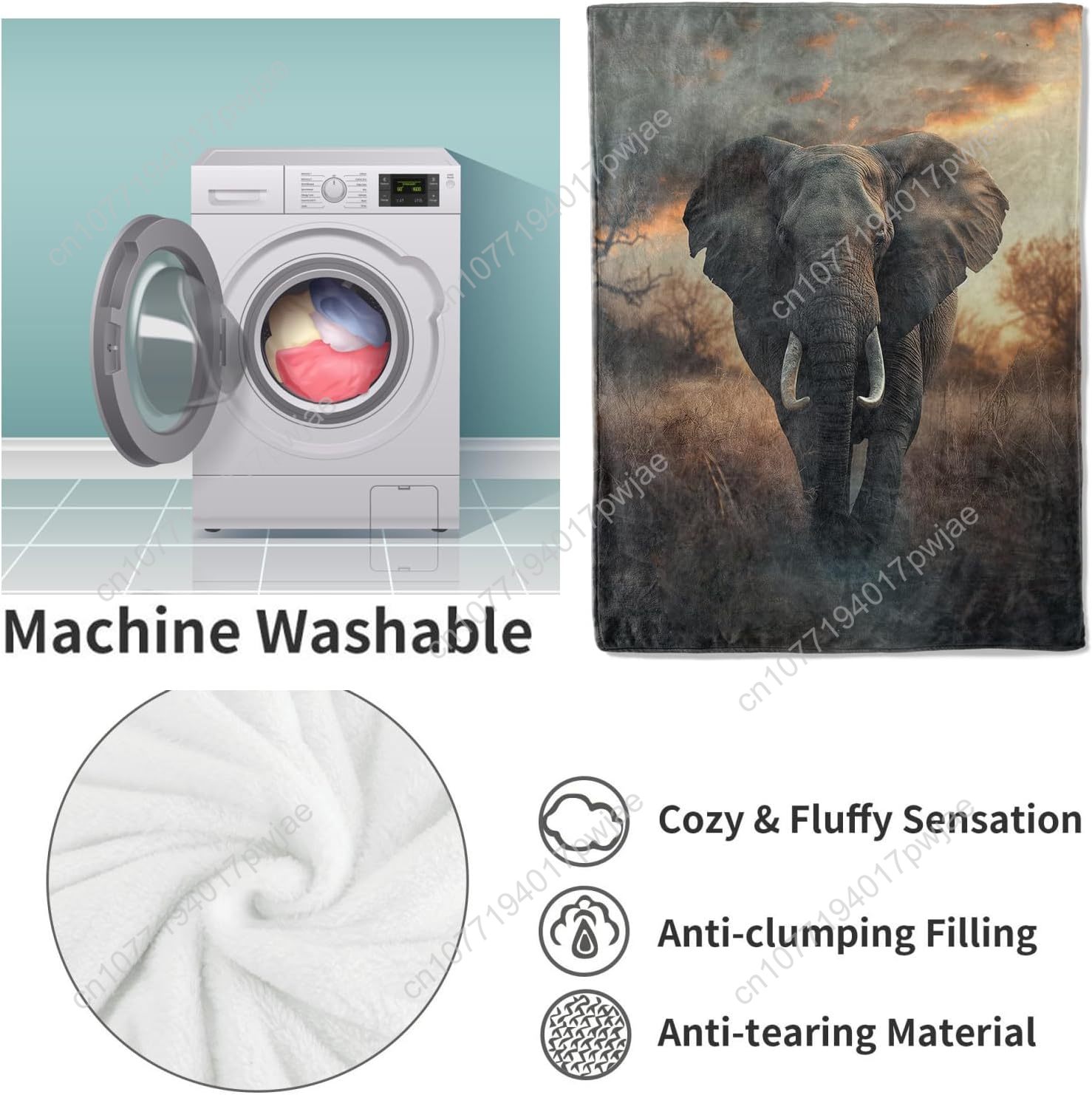 ผ้าห่มขนช้าง ลายธรรมชาติสมจริง - Home Textiles Blanket บทวิจารณ์และราคา