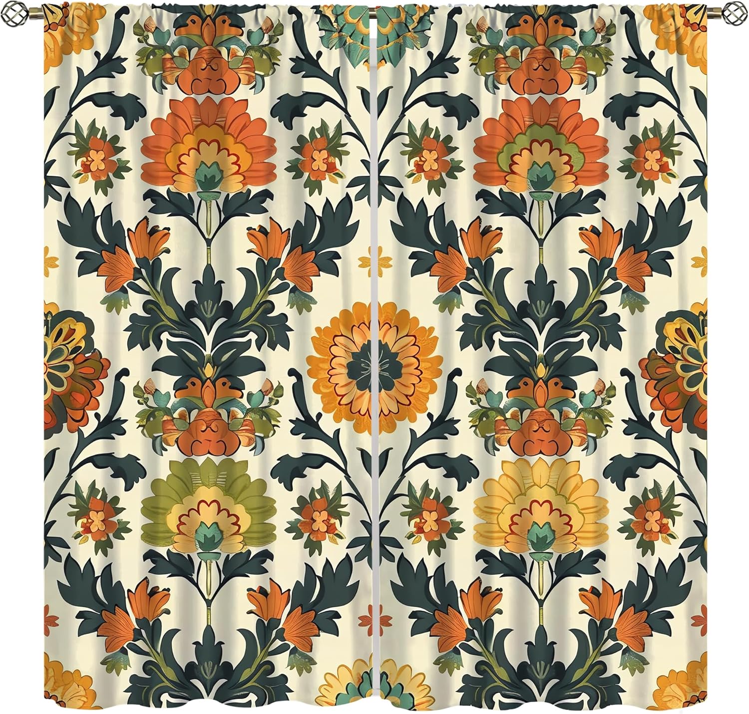 ผ้าม่านพิมพ์ลายดอกไม้หรูหรา ผ้ - Home Textiles Luxury Curtains บทวิจารณ์และราคา