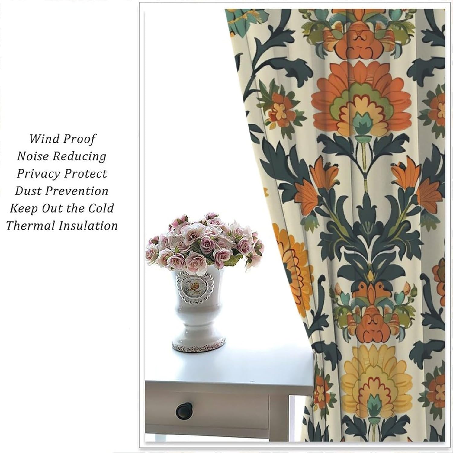 ผ้าม่านพิมพ์ลายดอกไม้หรูหรา ผ้ - Home Textiles Luxury Curtains บทวิจารณ์และราคา