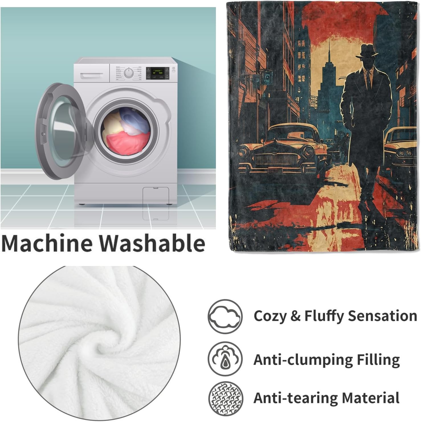 ผ้าห่มนักสืบสีดำ ของขวัญสำหรับ - Home Textiles Blanket บทวิจารณ์และราคา