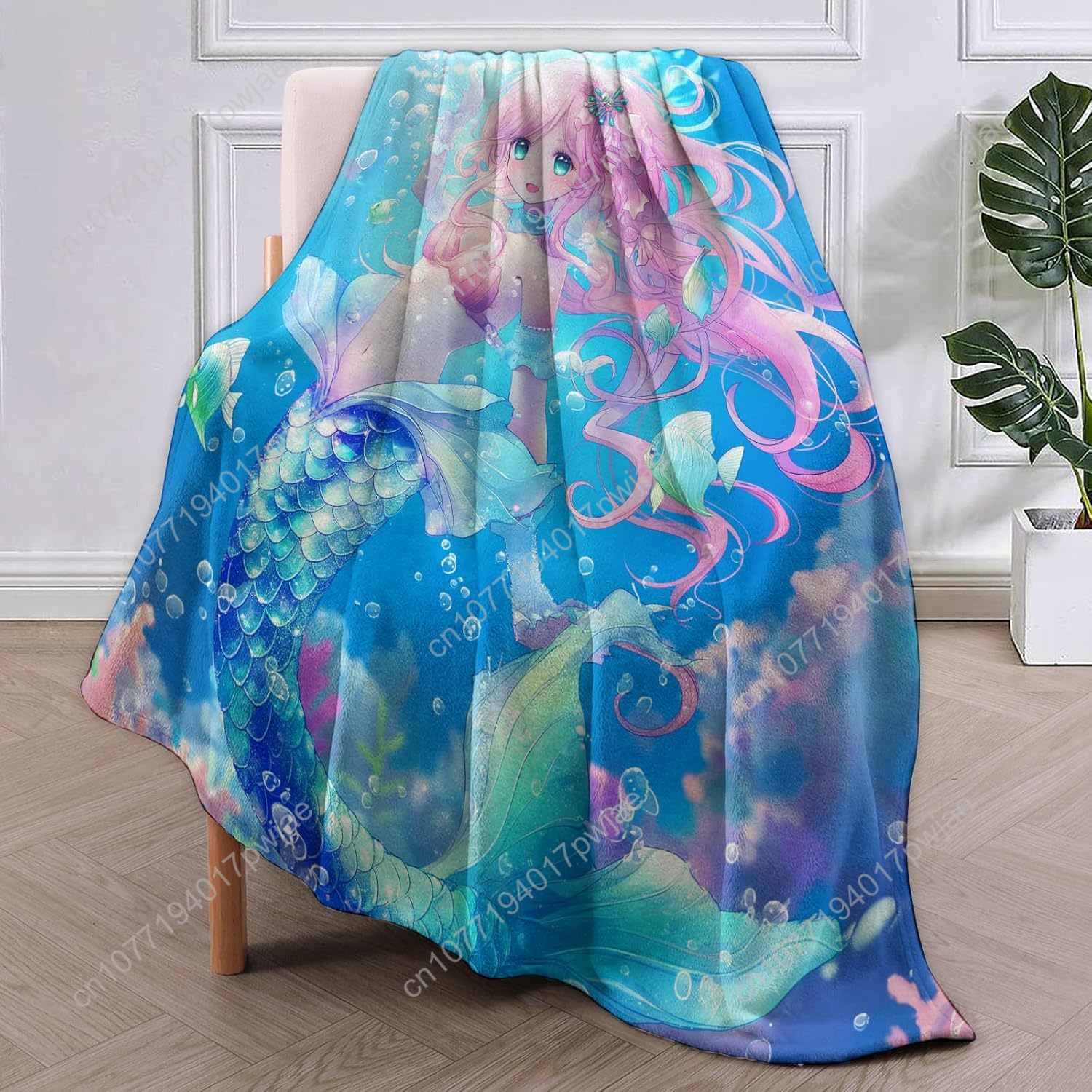 ผ้าห่มลายการ์ตูนนางเงือกน่ารัก - Home Textiles Blanket บทวิจารณ์และราคา