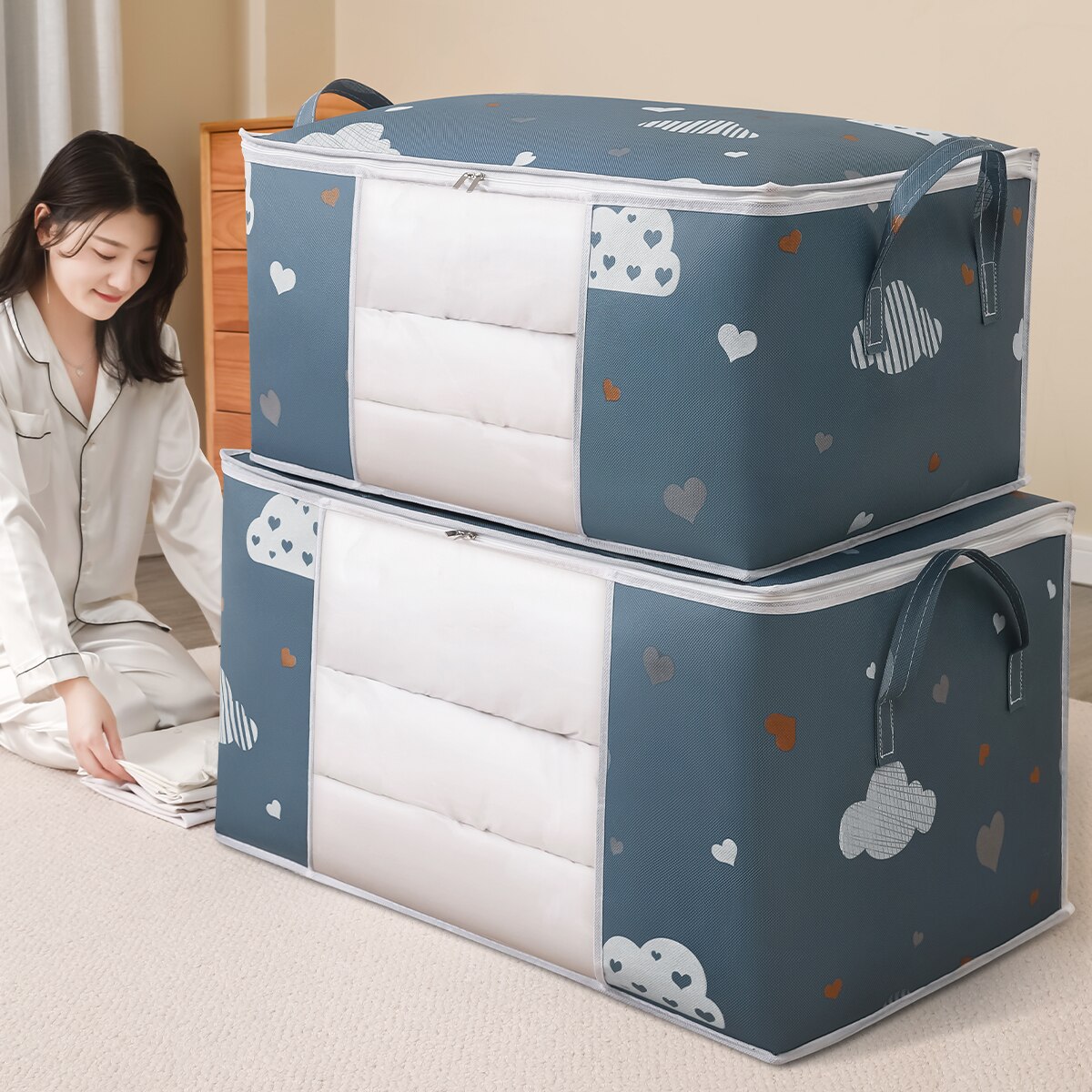 กระเป๋าจัดเก็บเสื้อผ้าความจุขน - Home Textiles Blanket บทวิจารณ์และราคา