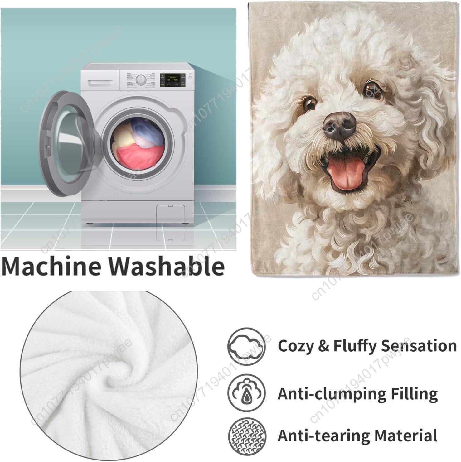 ผ้าห่มลายภาพสุนัขพุดเดิ้ลแสนสุ - Home Textiles Blanket บทวิจารณ์และราคา