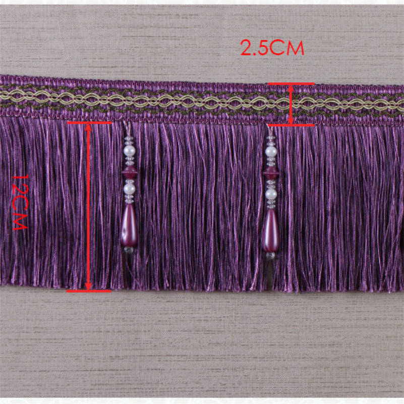 หรูหราประณีตลูกปัดTrim Fringe  - Home Textiles Luxury Curtains บทวิจารณ์และราคา
